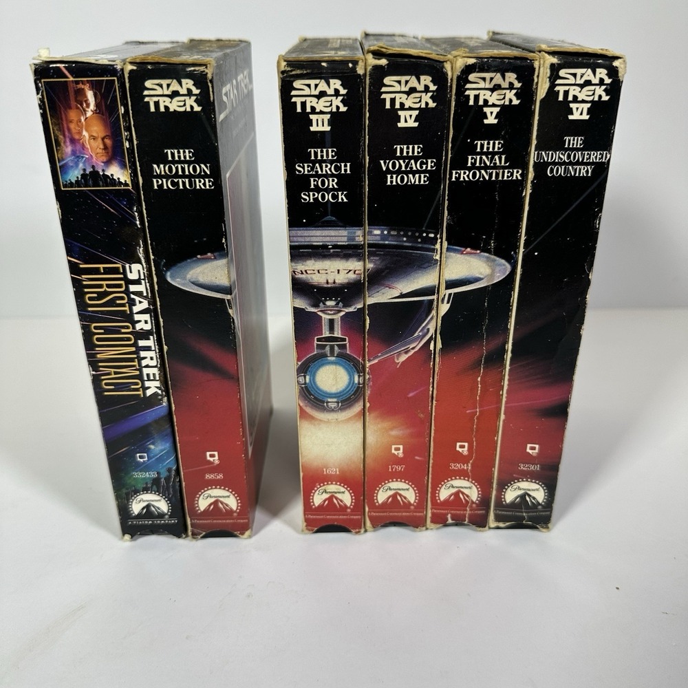 Vintage Star Trek VHS Lot 1 3,4,5,6 + First Contact Paramount 7 Tape Bundle